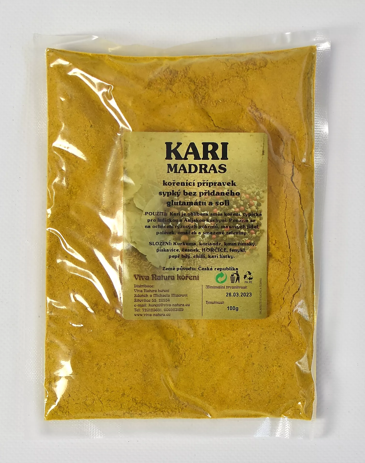 Kari madras-bez glutamátu a soli
